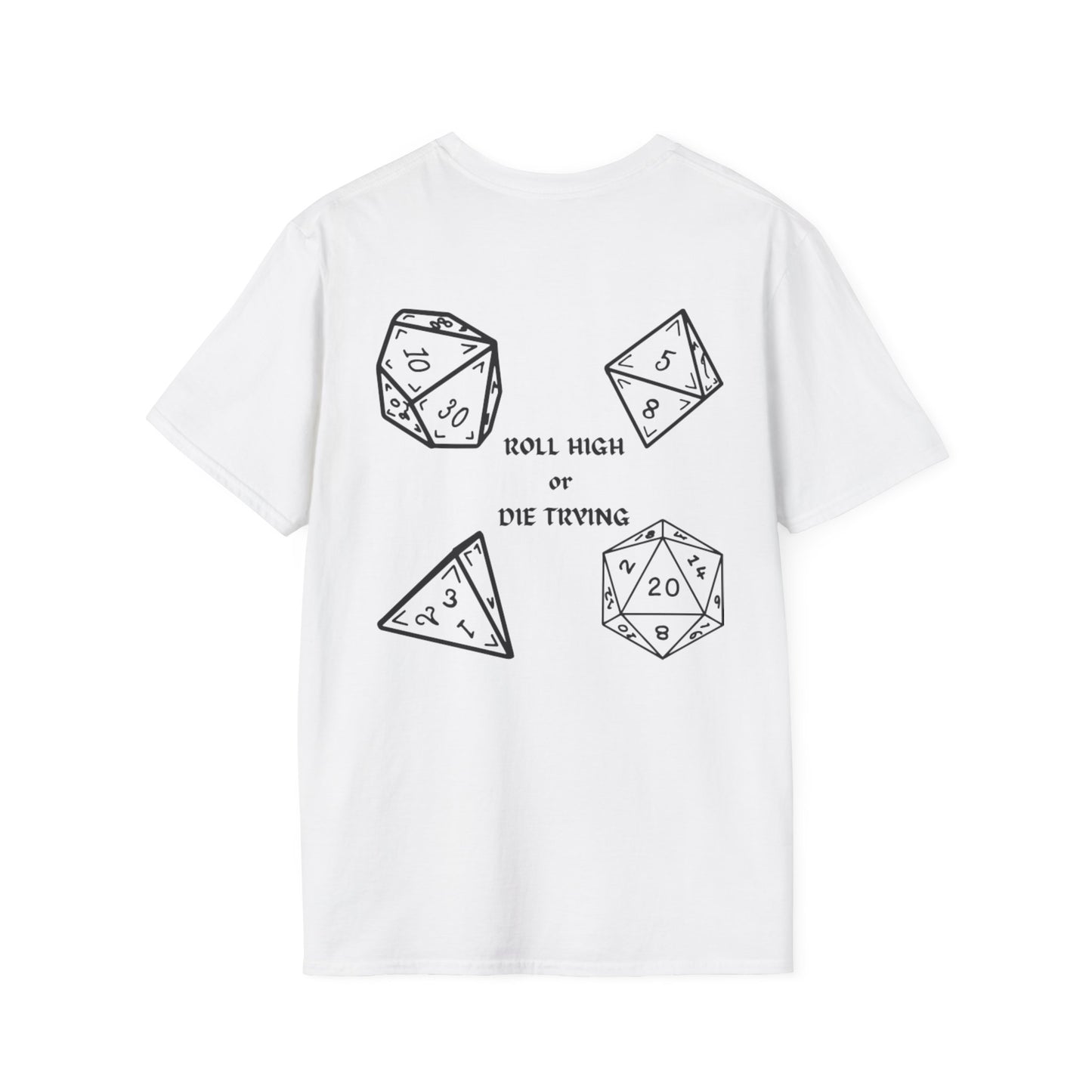 Roll High or Die Trying T-Shirt, Gamer Tee, D&D Shirt, Birthday Gift, Casual Wear, Unisex Graphic Tee