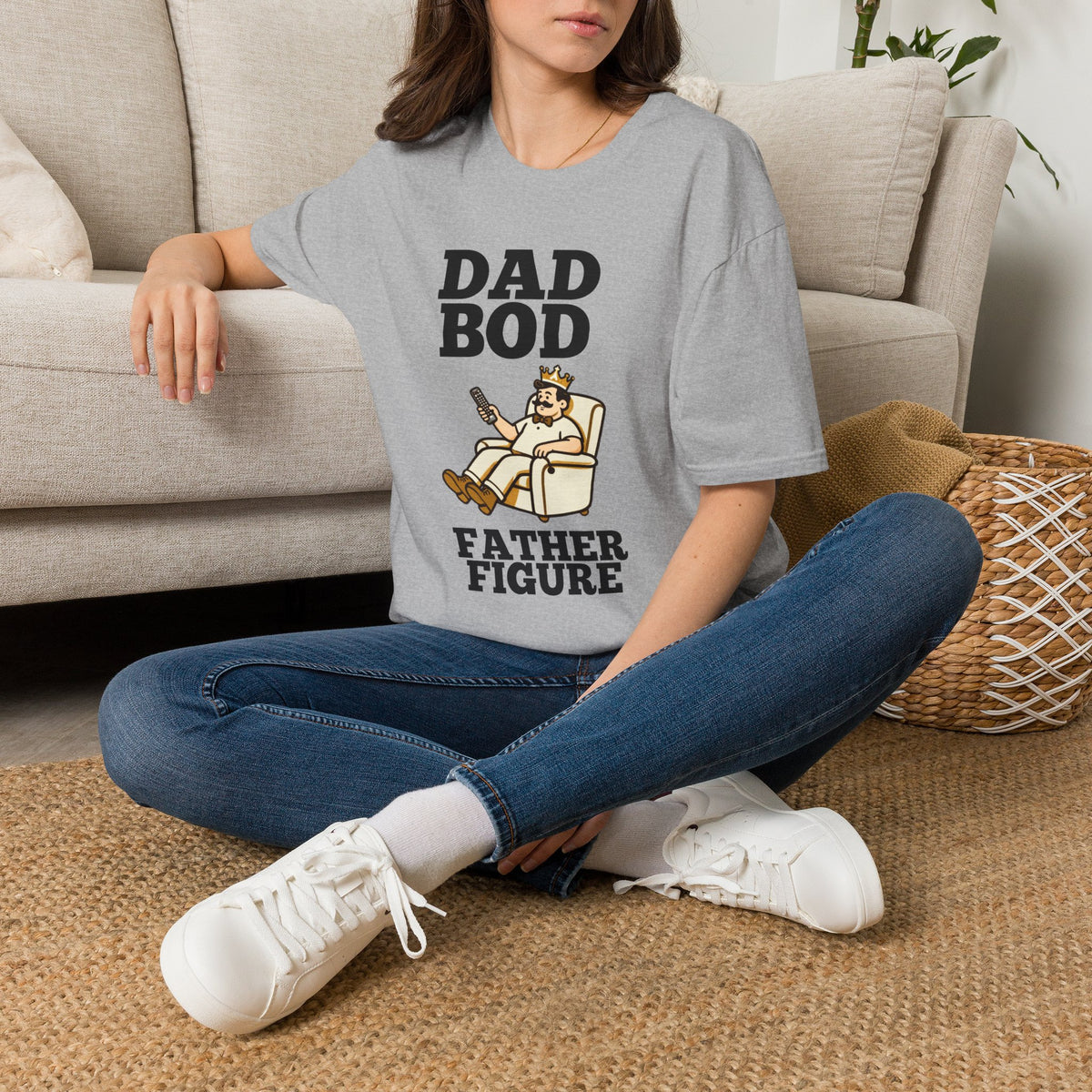 Dad Bod King illustration T-Shirt | Father Figure typography tee