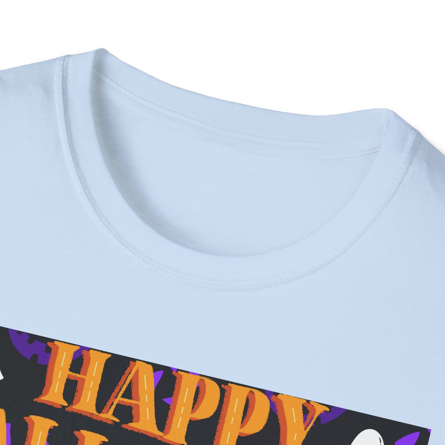 Halloween-Themed Unisex Softstyle T-Shirt, Spooky Fun Shirt, Ghost and Pumpkin Tee, Seasonal Apparel, Festive Gift, Halloween Costume
