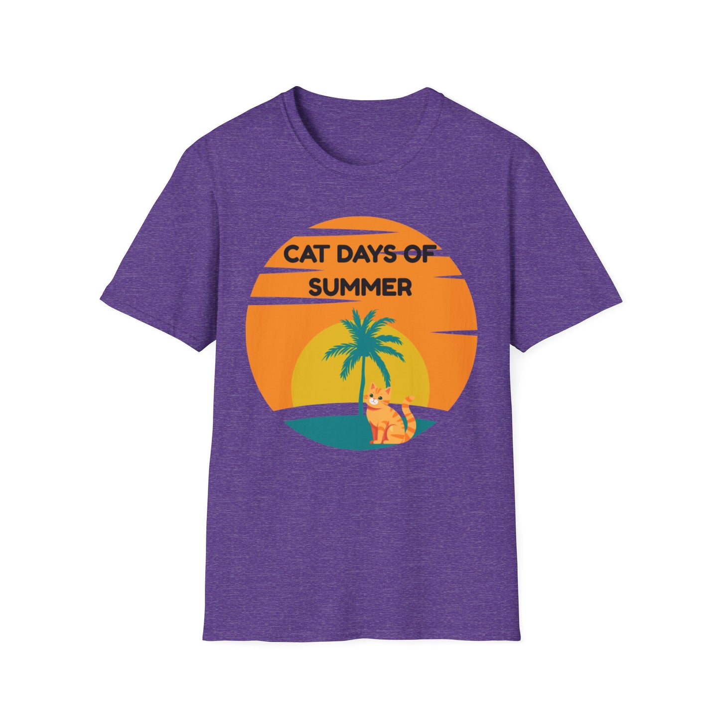 Cat Days of Summer Unisex Softstyle T-Shirt, Cute Cat Shirt, Summer Tee, Vacation Top, Animal Lover Gift, Fun Relaxed Fit
