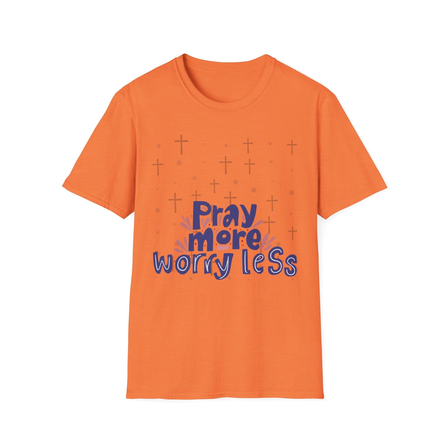 Pray More Worry Less Unisex T-Shirt, Inspirational Tee for Faith, Religious Gift, Casual Wear, Positive Vibes Apparel