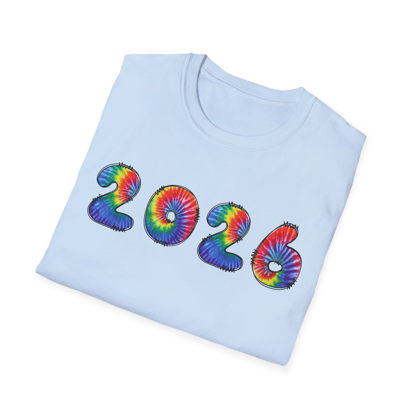 Tie Dye 2026 T-Shirt | Colorful Swirl Number Tee