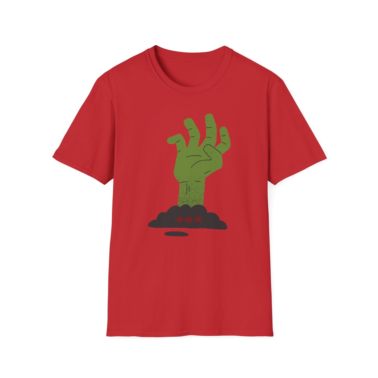 Zombie Hand Unisex Softstyle T-Shirt, Halloween Shirt, Casual Wear, Graphic Tee, Gift for Horror Fans, Spooky Apparel, Unisex Fashion
