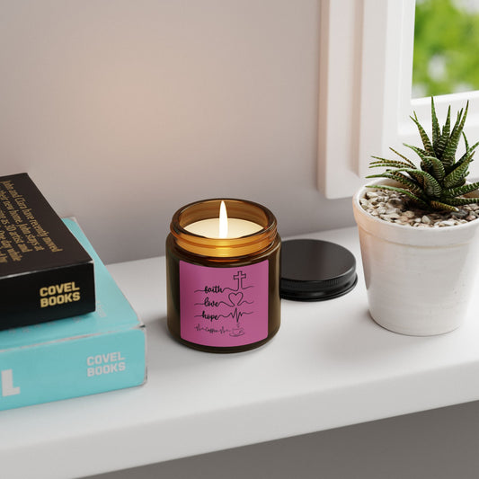 Faith Love Hope Scented Soy Candle | Relaxation, Home Decor, Gift Idea, Spiritual Wellness, Celebrations, Multi-Size Options