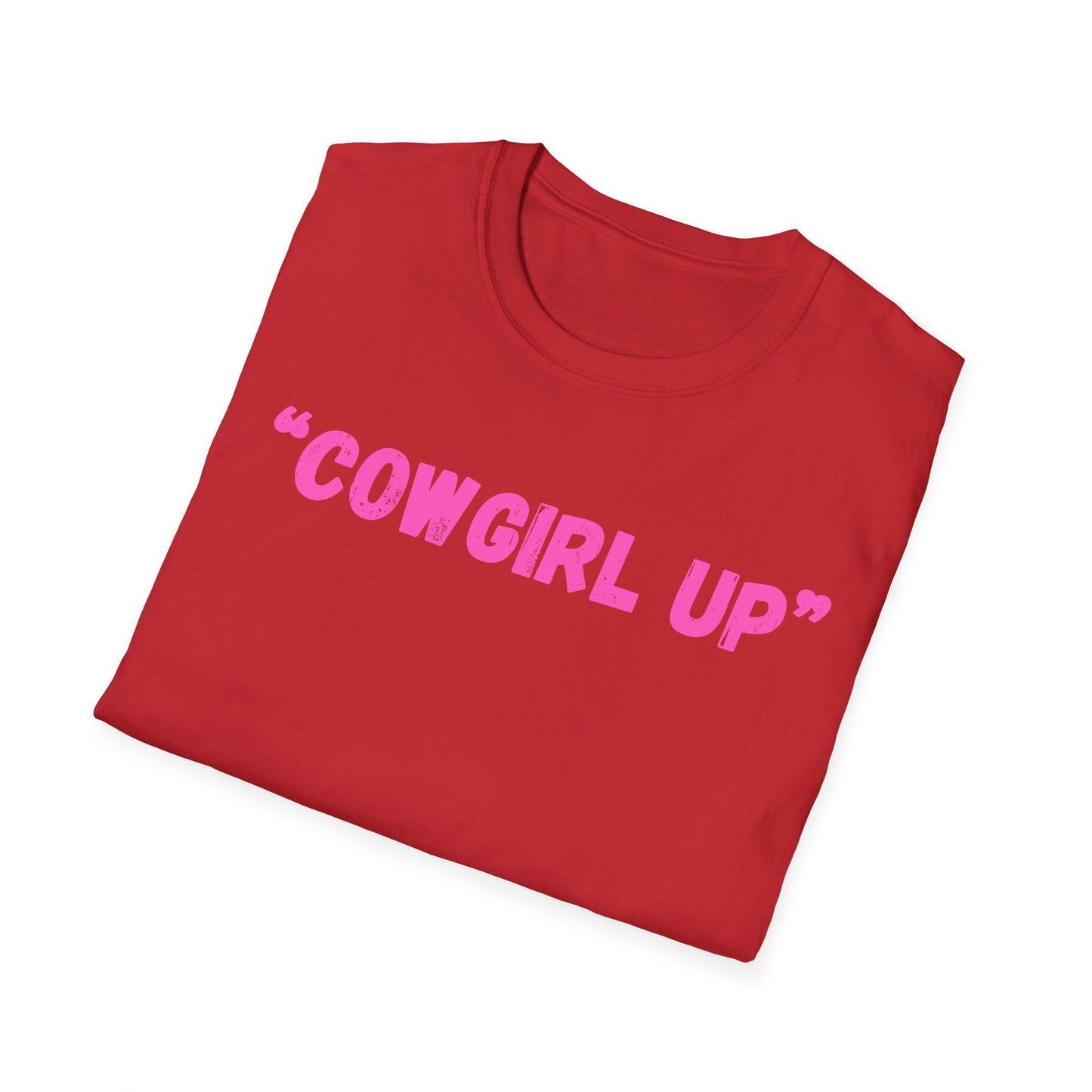 Cow girl up text T Shirt | Pink Western Typography Tee