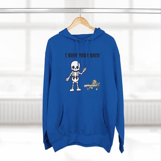Skeleton Support Fleece Hoodie, Funny Sweatshirt, Unique Gift for Halloween, Cozy Fall Wear, Unisex Hoodie
