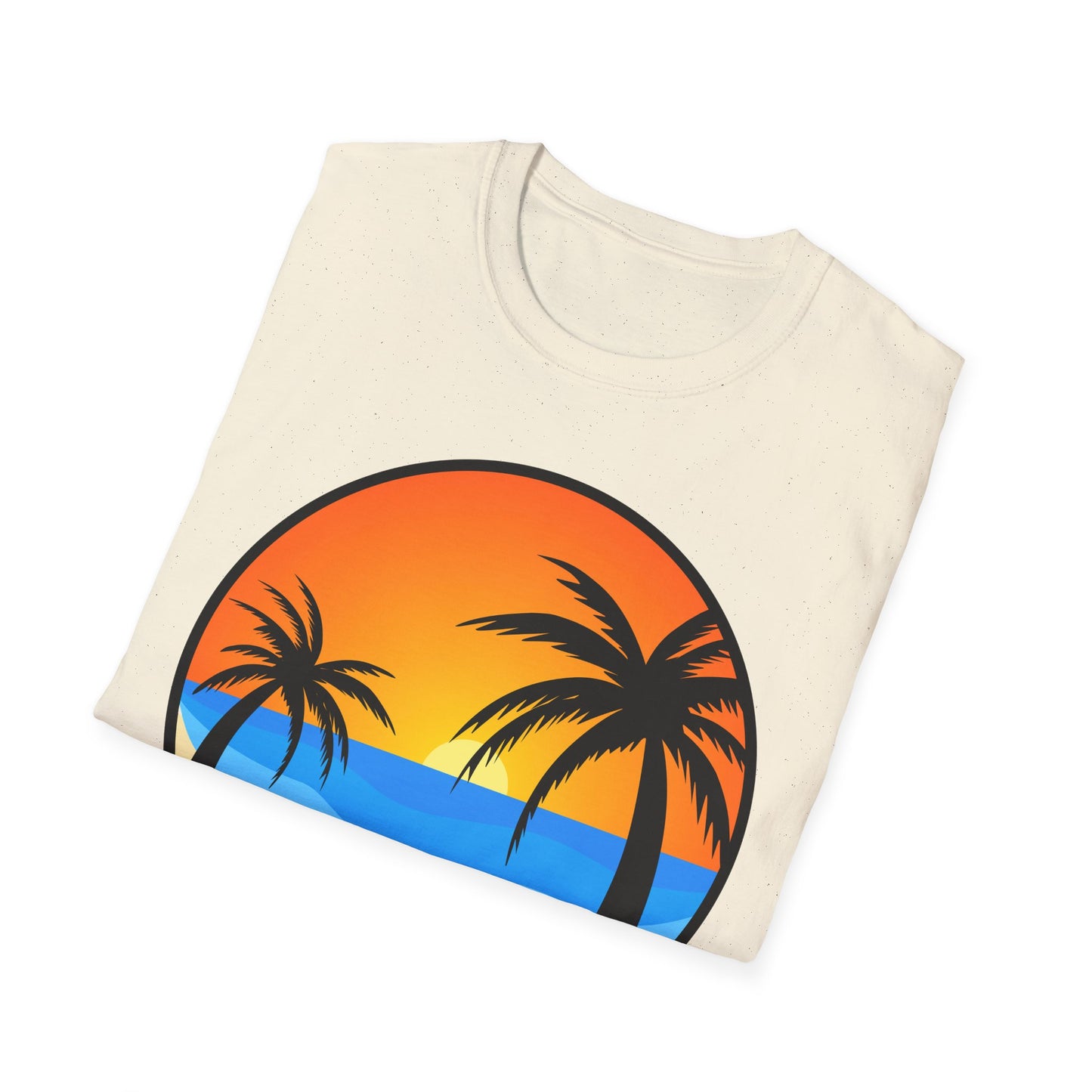 Sunset Palm Beach 2026 T-Shirt | Retro Tropical Circle Design