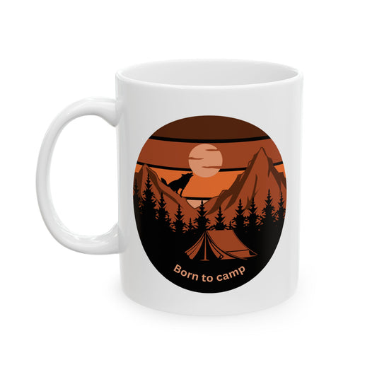 Cozy Nature-Themed Ceramic Mug for Coffee Lovers, Perfect Gift for Hiking Enthusiasts, Campfire Mug, 11oz/15oz Options