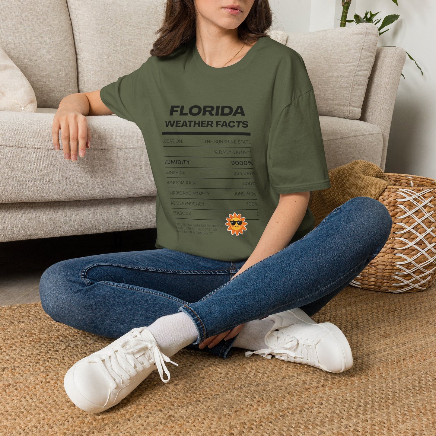 Florida Weather Facts T-Shirt | Humidity 9000% Graphic Tee