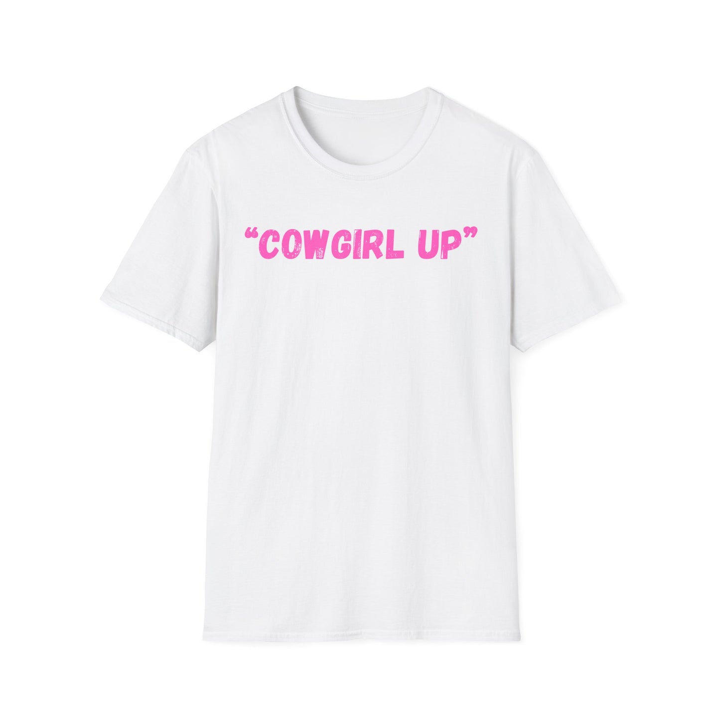 Cow girl up text T Shirt | Pink Western Typography Tee