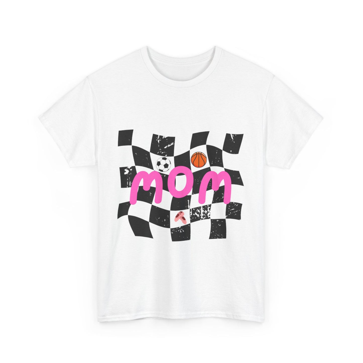 Sporty Mom Unisex Heavy Cotton Tee, Perfect Gift for Moms, Birthday Gift, Mother's Day, Family Events, Sports Enthusiasts