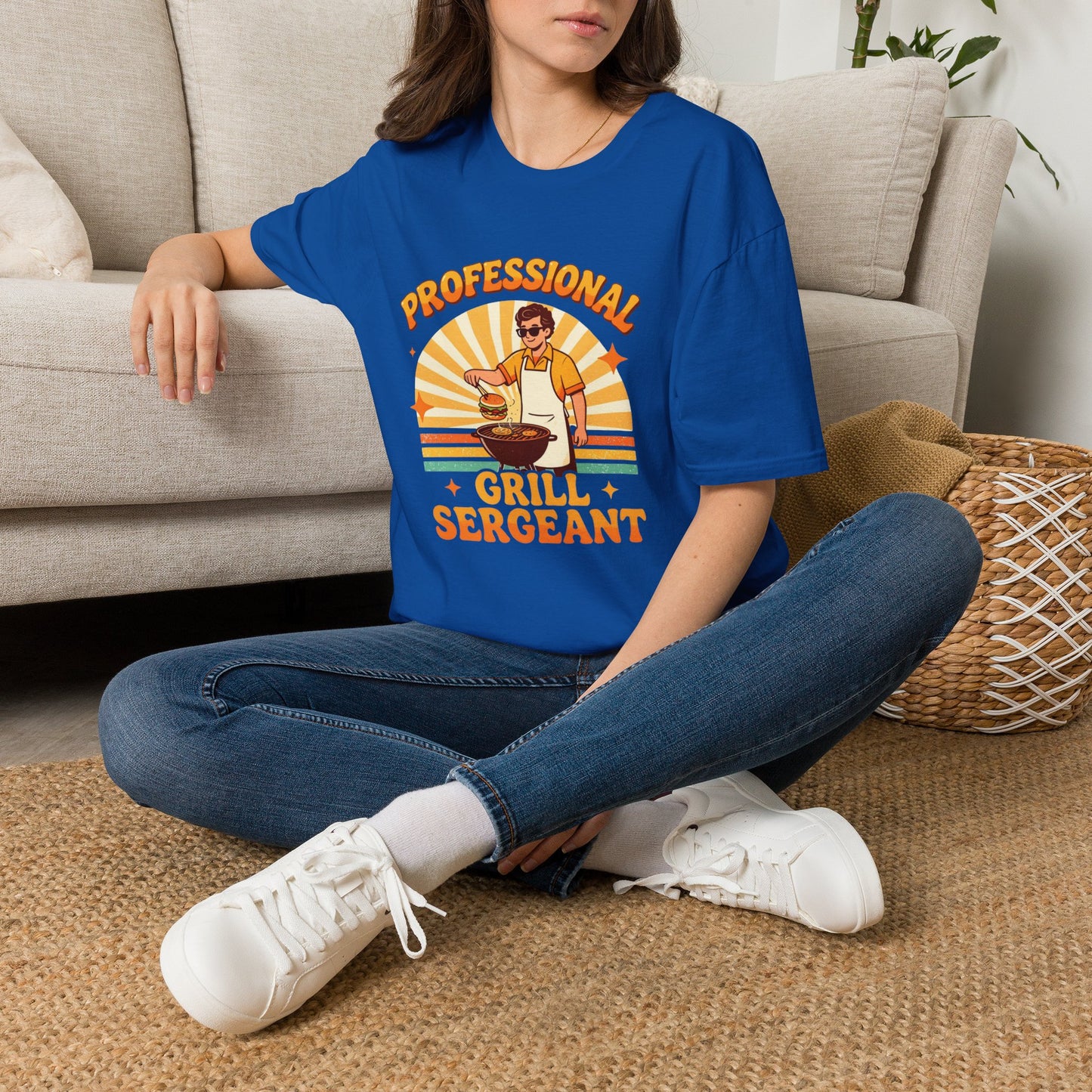 Professional Grill Sergeant T-Shirt | BBQ Chef Illustration