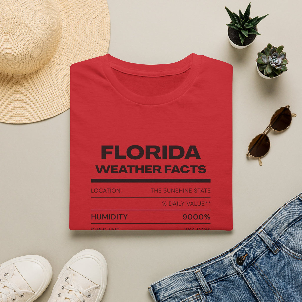 Florida Weather Facts T-Shirt | Humidity 9000% Graphic Tee