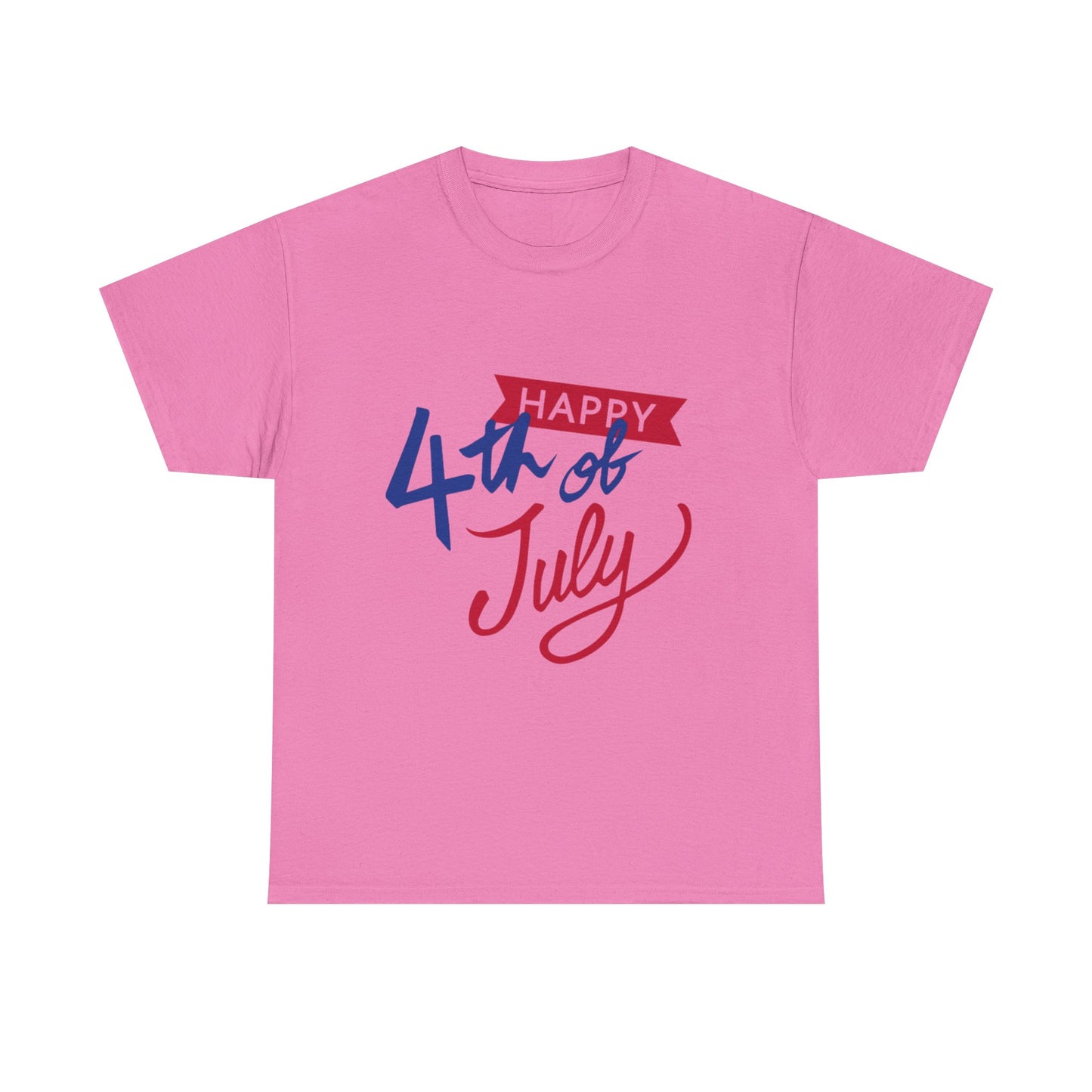 Happy 4th of July Unisex Heavy Cotton Tee, Patriotic Shirt, Independence Day Wear, Summer Celebration Top, Unisex Tee for BBQs