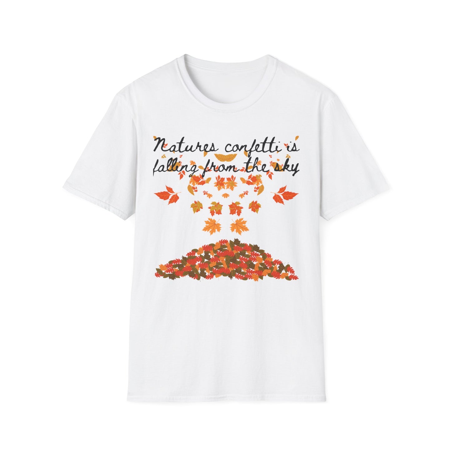 Fall Nature Confetti T-Shirt | Autumn Apparel, Seasonal Gift, Cute Casual Wear, Outdoor Adventures, Thanksgiving Shirts