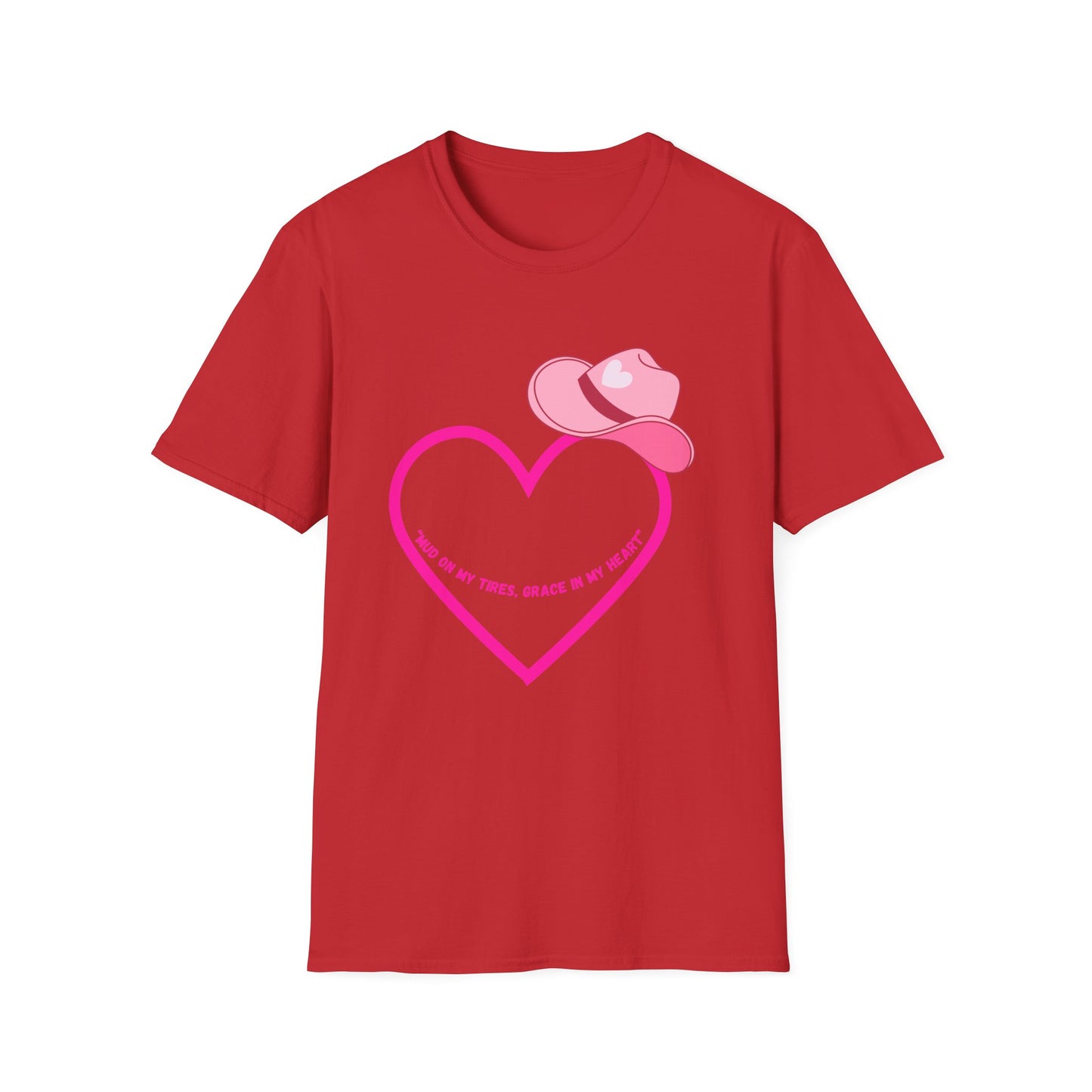 Pink Cowboy Hat Heart T-Shirt | Western Heart Graphic Tee
