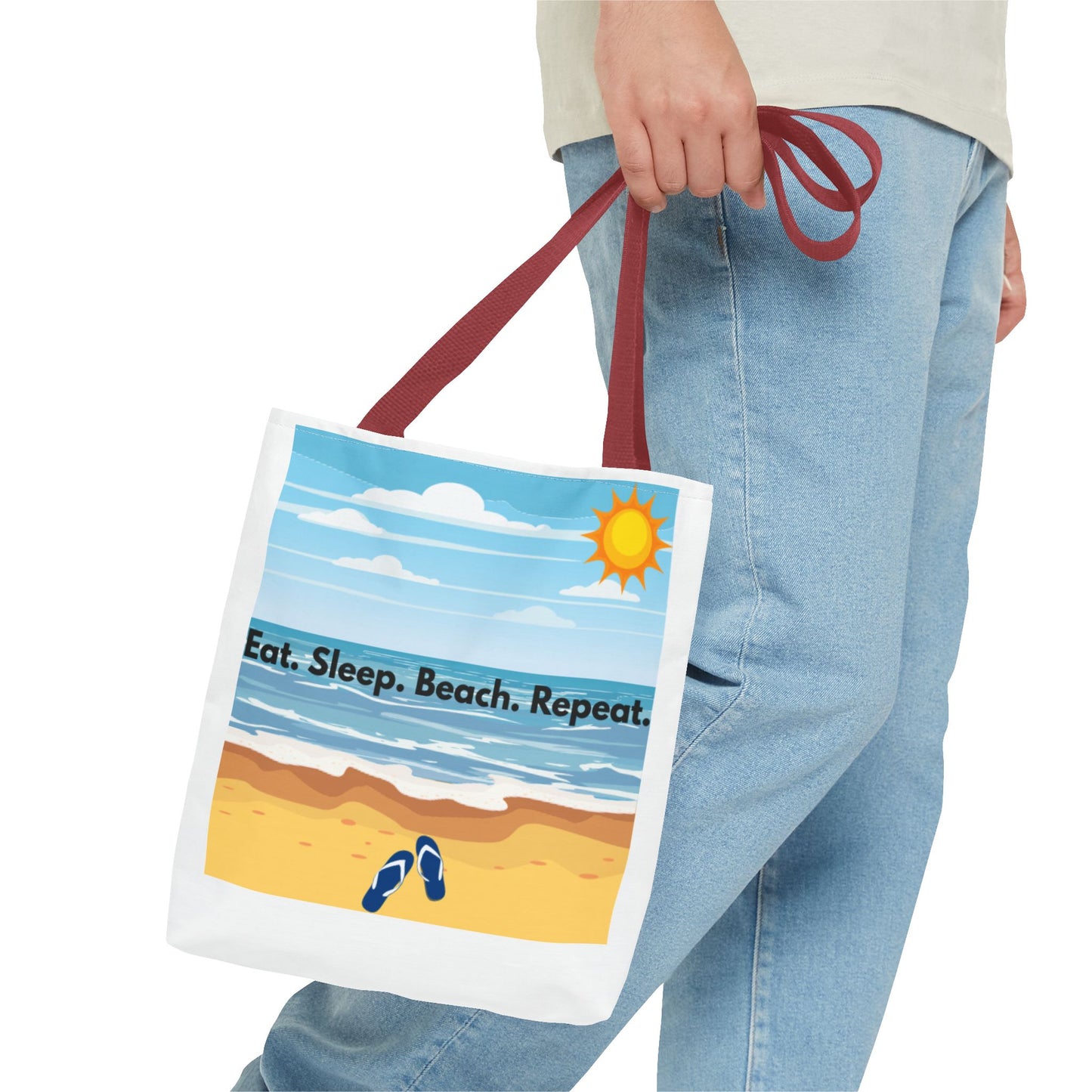 Beach Vibes Tote Bag - Eat Sleep Beach Repeat, Summer Bag, Vacation Essentials, Eco-friendly Tote, Beach Gift