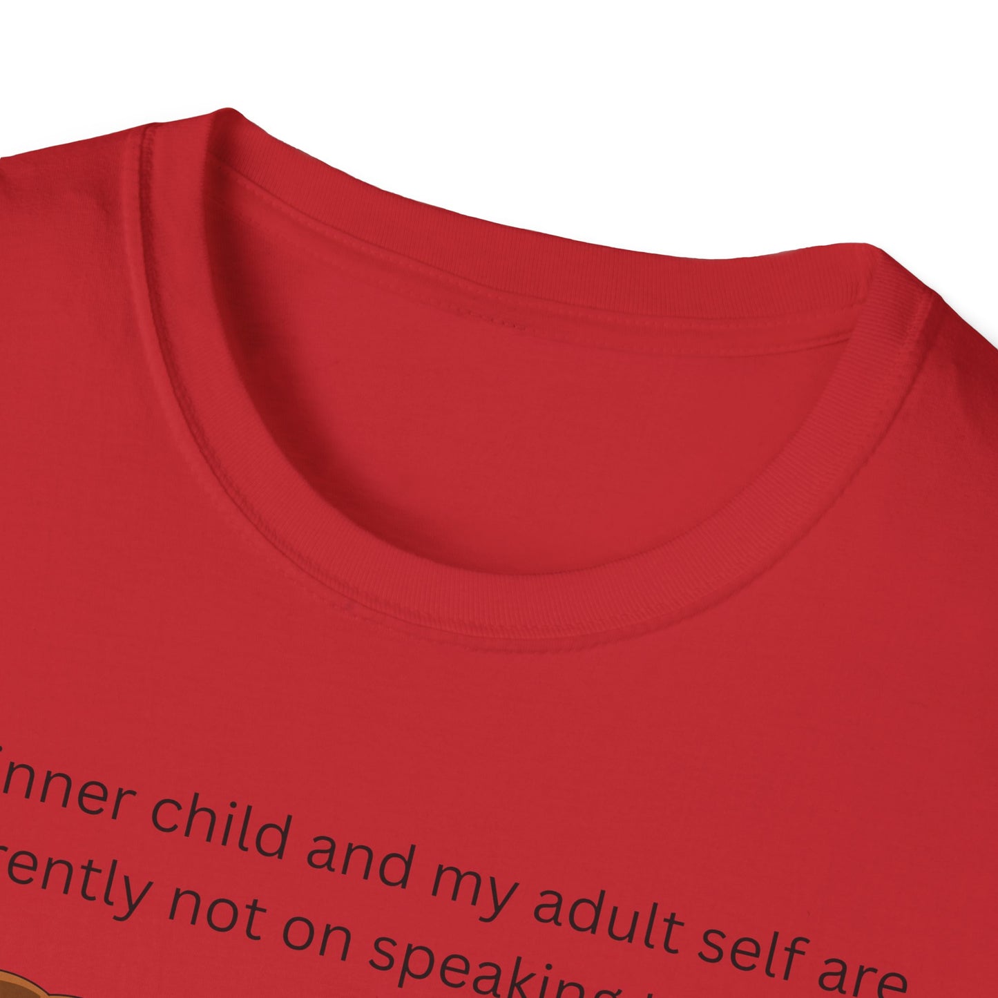 My Inner Child T-Shirt, Unisex Softstyle Tee, Funny Quotes Shirt, Gift for Self-Reflection, Casual Wear, Therapy Humor Shirt