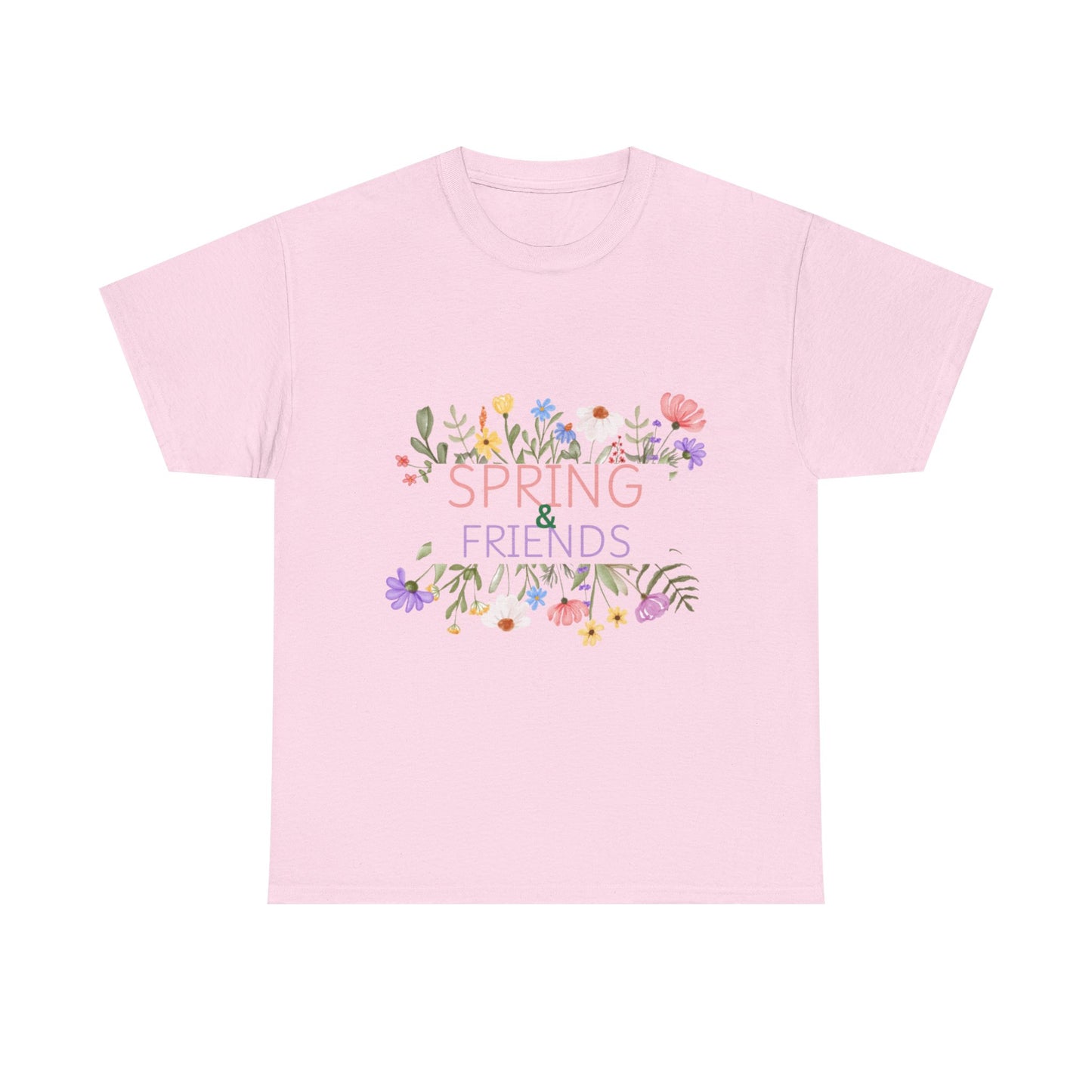 Spring & Friends Floral Unisex Heavy Cotton Tee | Casual Wear, Spring Outfit, Gift for Her, Nature Lover Shirt, Eco-Friendly Tee