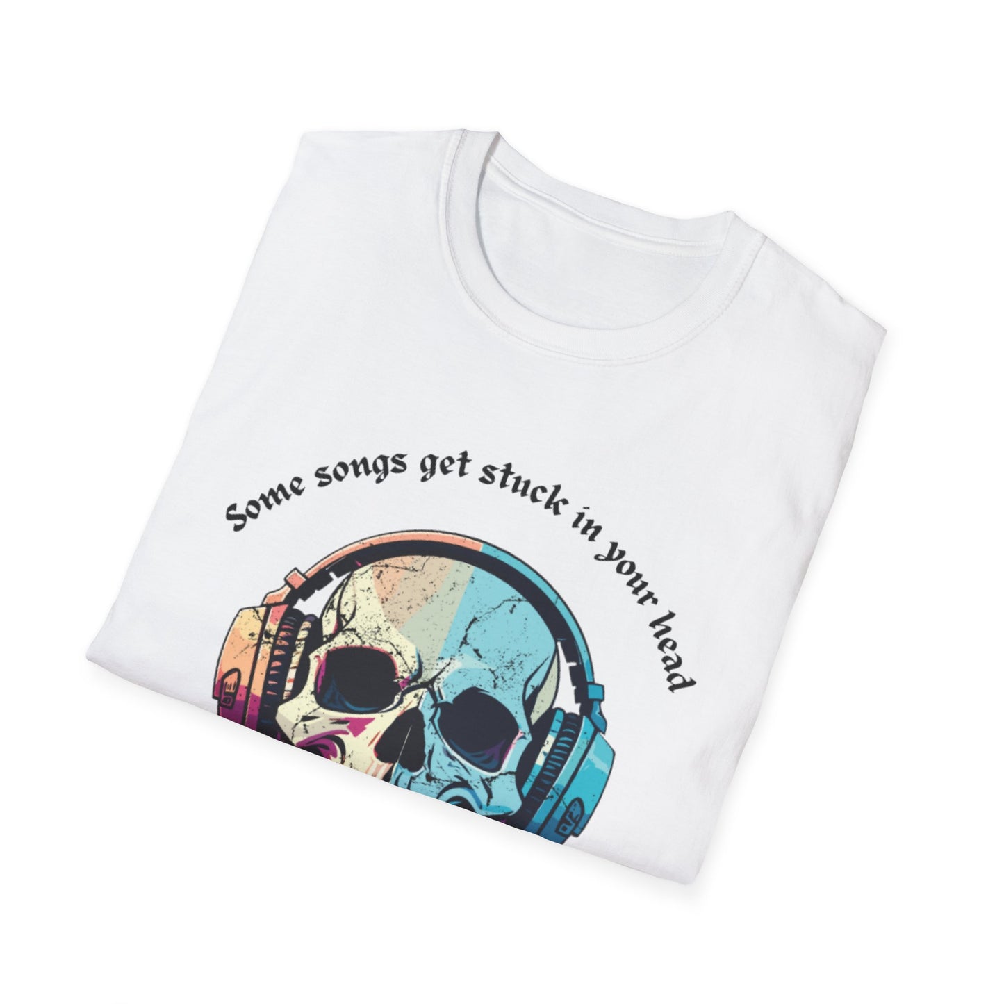 Skull Music T-Shirt - Cool Graphic Tee for Music Lovers, Perfect Gift for Halloween, Birthday, Concerts, Casual Wear, Soft And Comfy