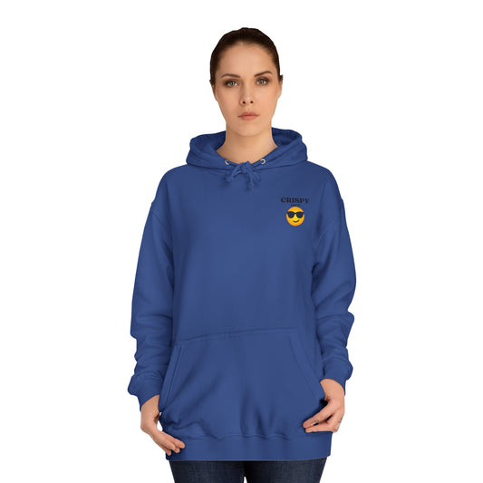Crispy Emoji Unisex College Hoodie, Cool College Apparel, Casual Wear, Gift for Students, Trendy Fashion Piece, Classy Loungewear