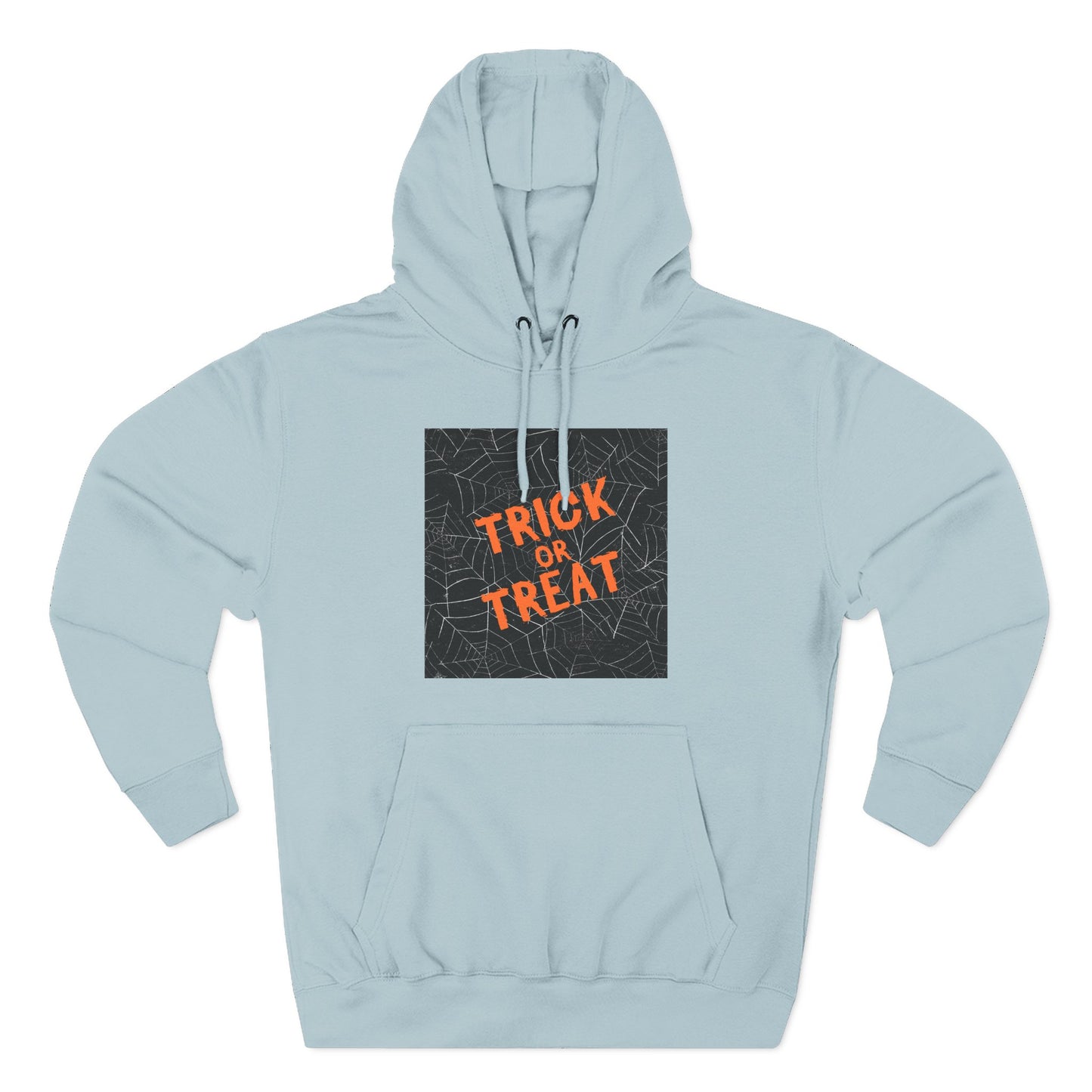 Halloween Trick or Treat Fleece Hoodie, Cozy Fall Apparel, Perfect for Costume Parties, Autumn Chill, Ghostly Gatherings, Comfortable Gift