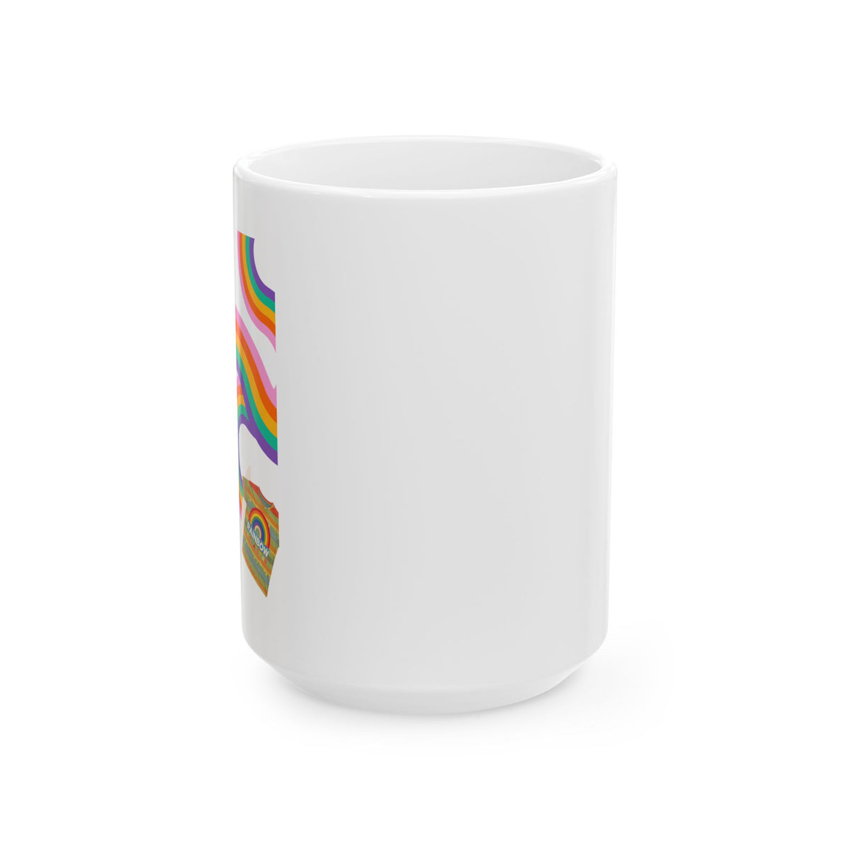 Retro Rainbow Heart mug | Ceramic Coffee Cup