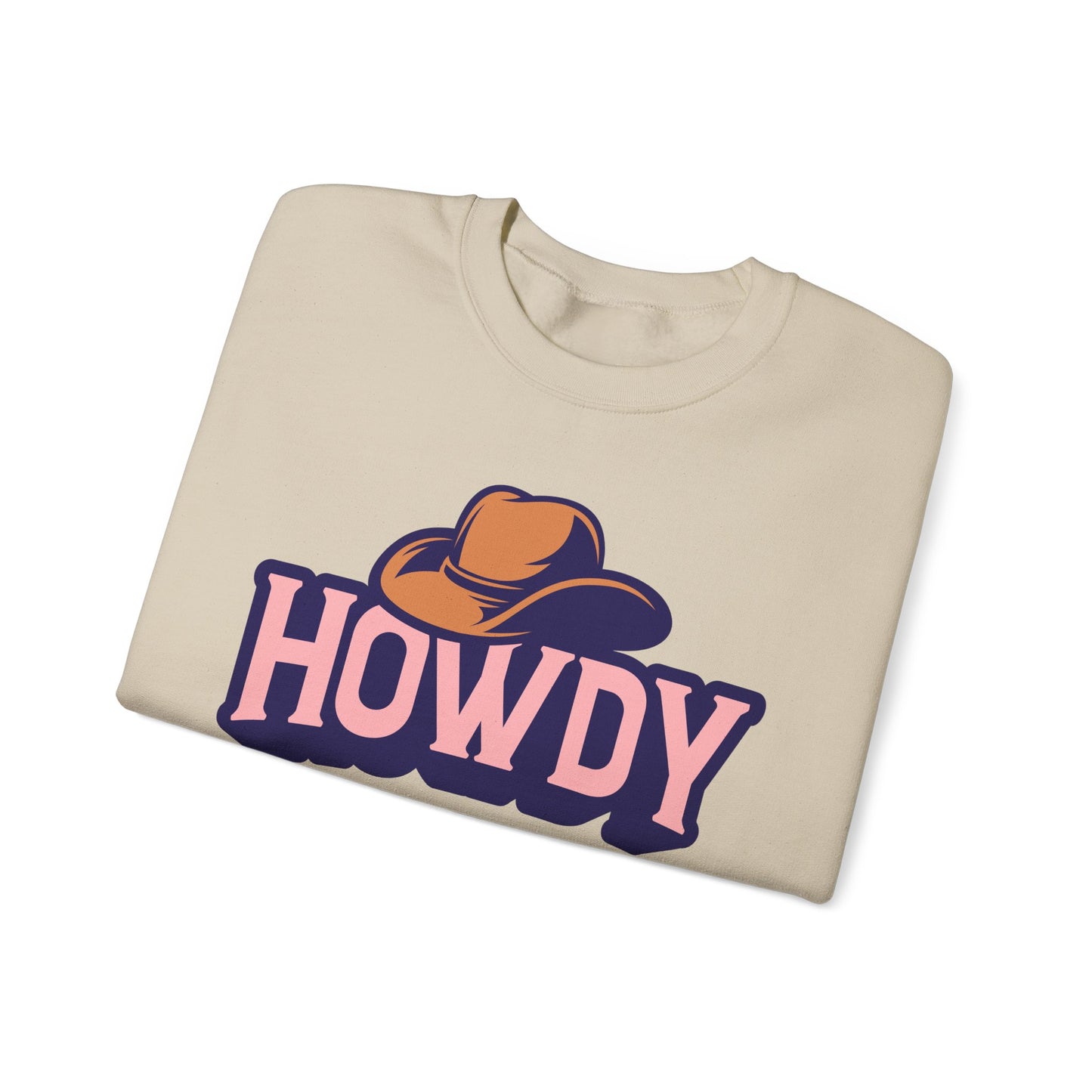 Howdy Cowboy Hat crewneck sweatshirt | Western graphic, New in Town text