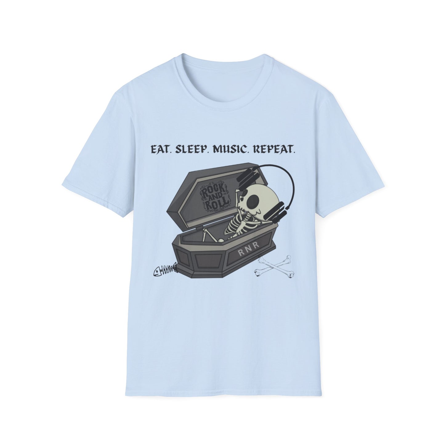 Skeleton Music Vibes Unisex Softstyle T-Shirt | Rock Music Lovers Tee, Concert Shirt, Halloween Apparel, Gift for Musicians