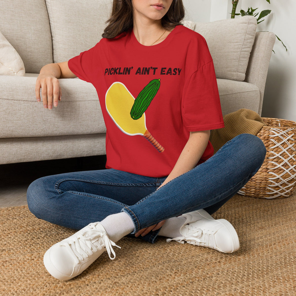 Picklin' Ain't Easy Pickleball Paddle T-Shirt | Funny Pickleball Shirt
