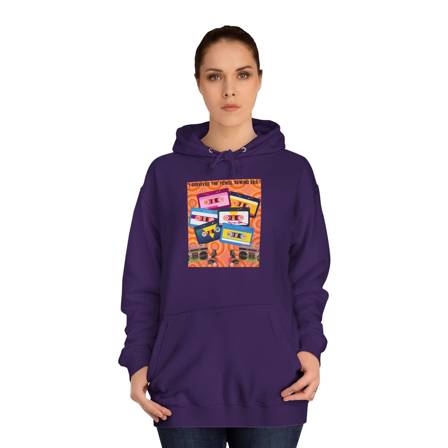 Colorful Retro College Hoodie, Unisex College Sweatshirt, Graphic Hoodie for Students, Cozy Casual Wear, Gift for College Students