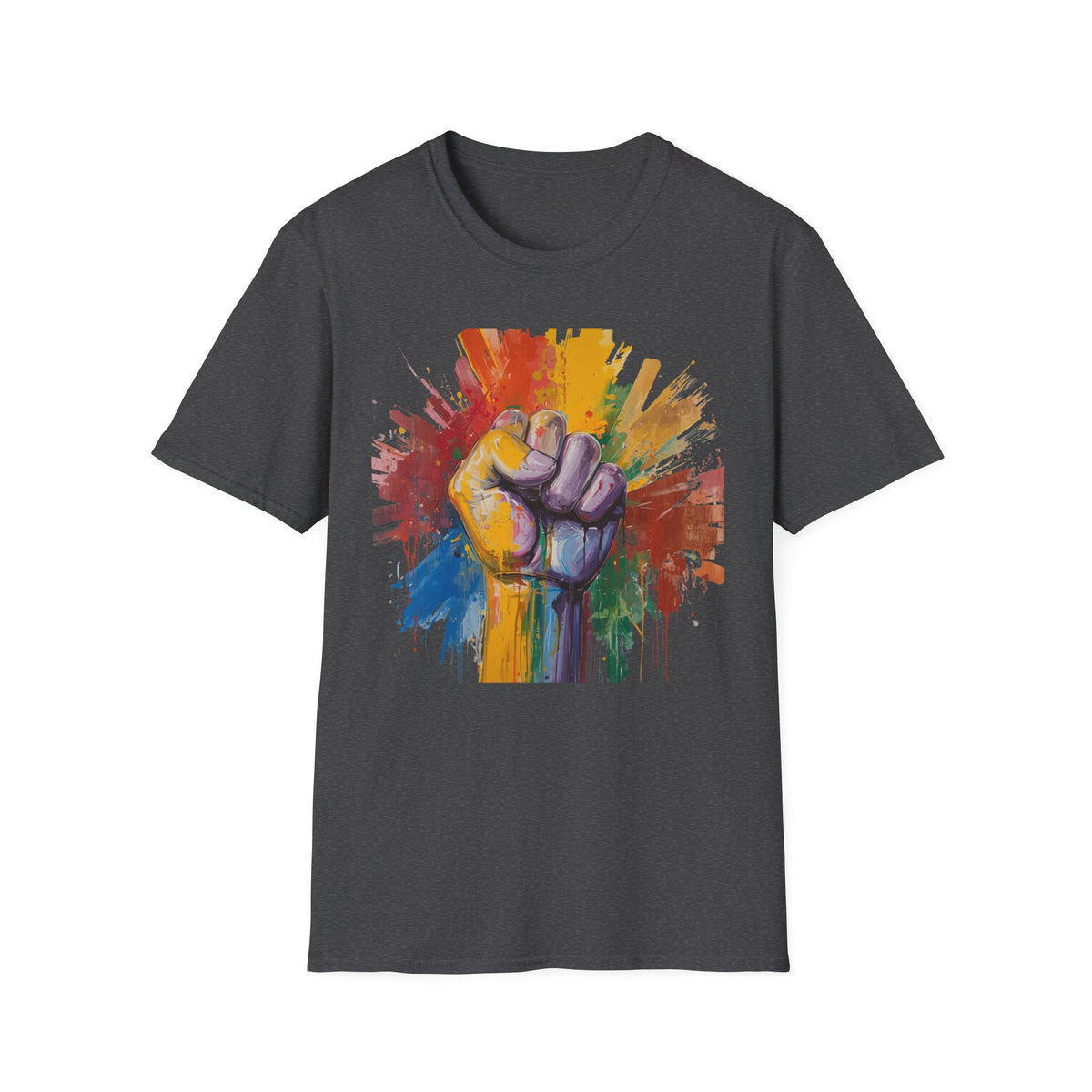 Rainbow Fist Protest Artwork T-Shirt | Pride Solidarity Graphic Tee