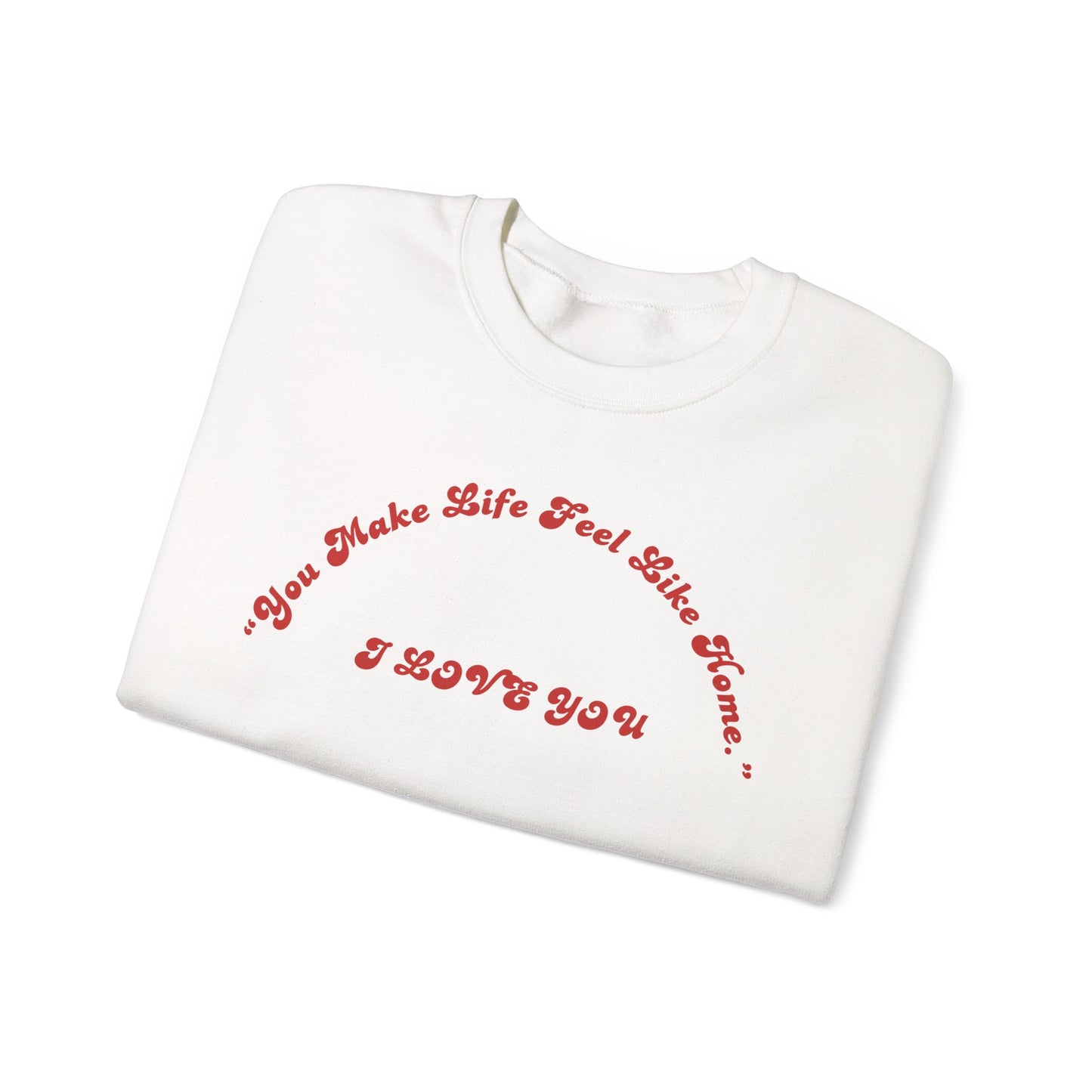 I Love You Crewneck Sweatshirt — Retro Red Script Valentine Sweatshirt