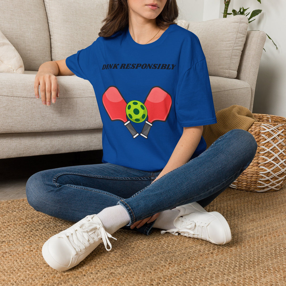 Dink Responsibly pickleball paddles and ball T-Shirt | Pickleball graphic tee
