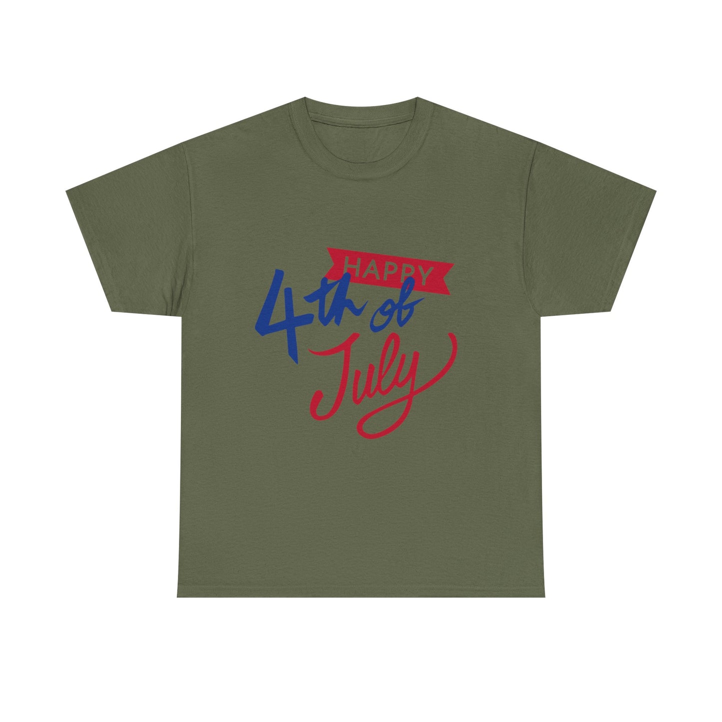 Happy 4th of July Unisex Heavy Cotton Tee, Patriotic Shirt, Independence Day Wear, Summer Celebration Top, Unisex Tee for BBQs