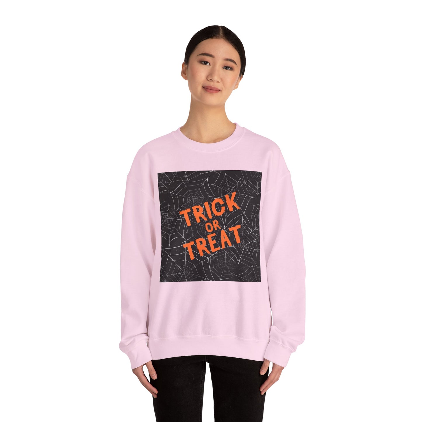Halloween Trick or Treat Sweatshirt, Unisex Crewneck, Cozy Fall Fashion, Halloween Gatherings, Spooky Season Essentials