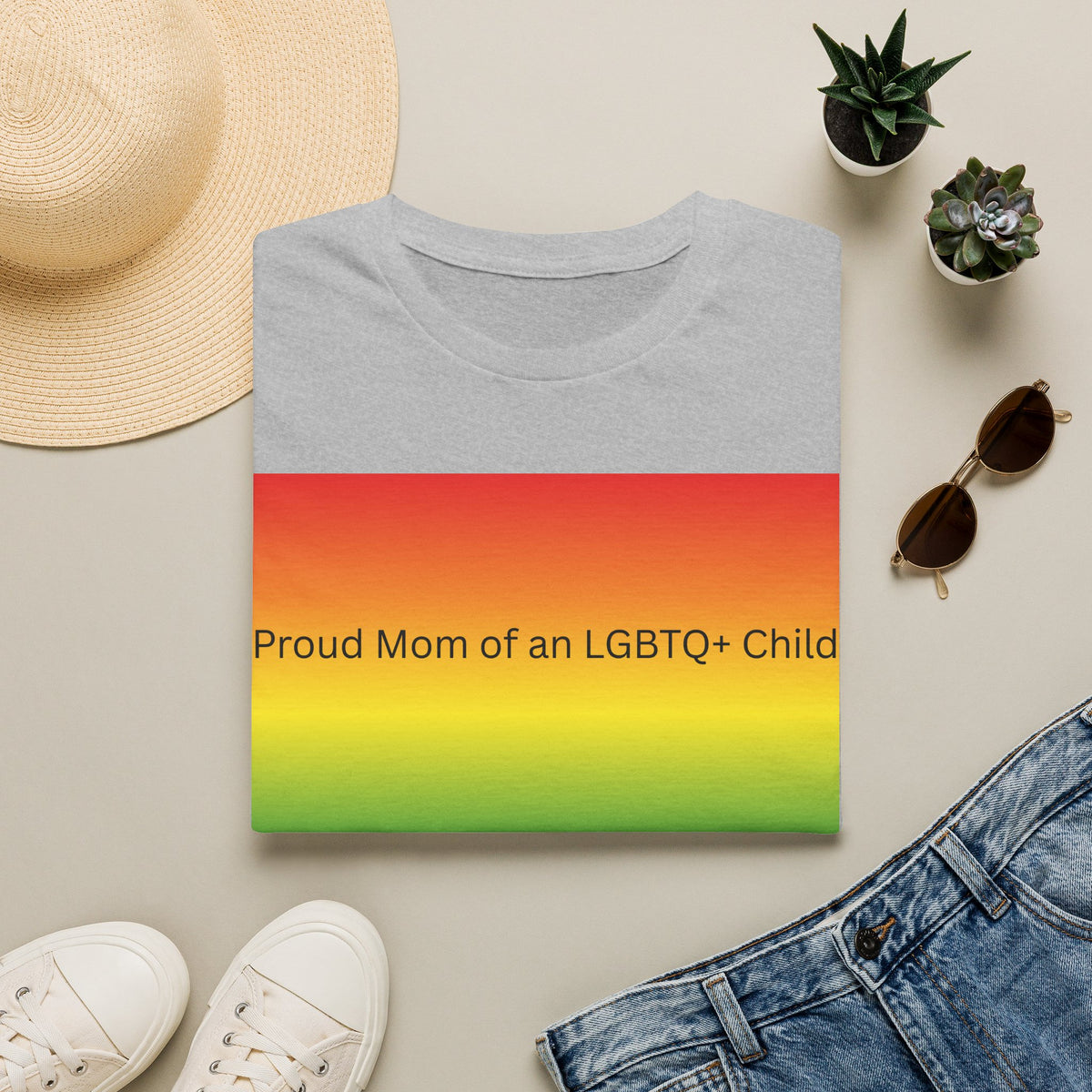 Proud Mom of an LGBTQ+ Child T-Shirt | Rainbow Pride Shirt