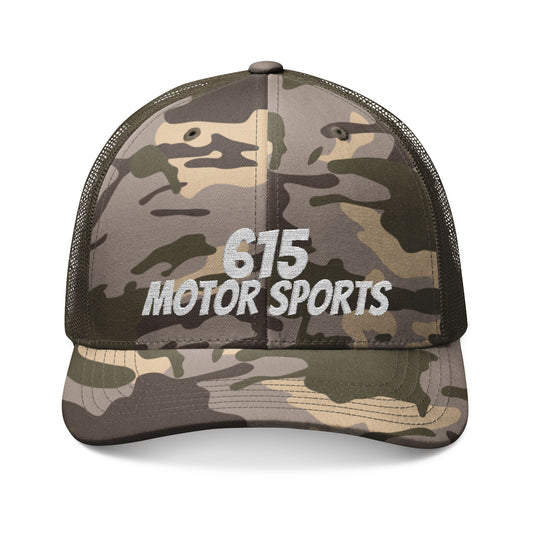 615 Motor Sports Camouflage Trucker Hat (Embroidery)