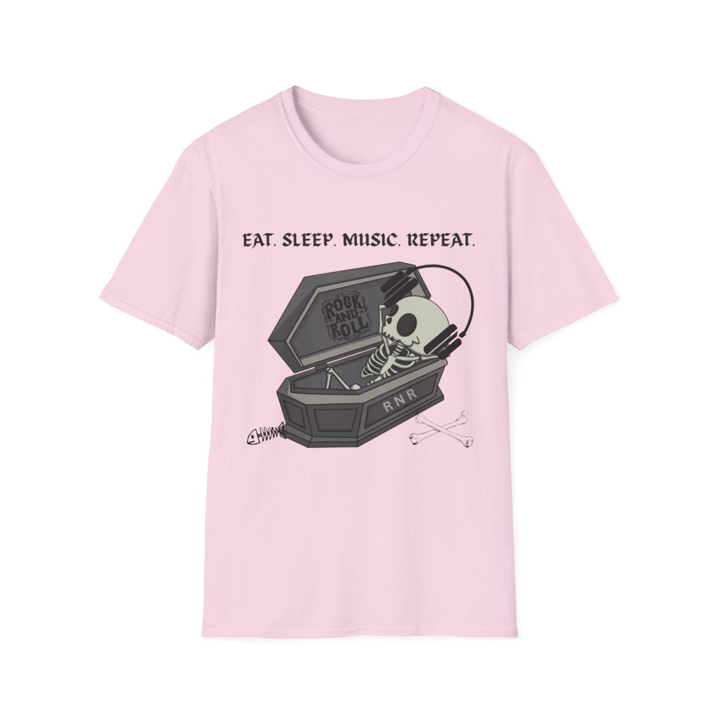 Skeleton Music Vibes Unisex Softstyle T-Shirt | Rock Music Lovers Tee, Concert Shirt, Halloween Apparel, Gift for Musicians