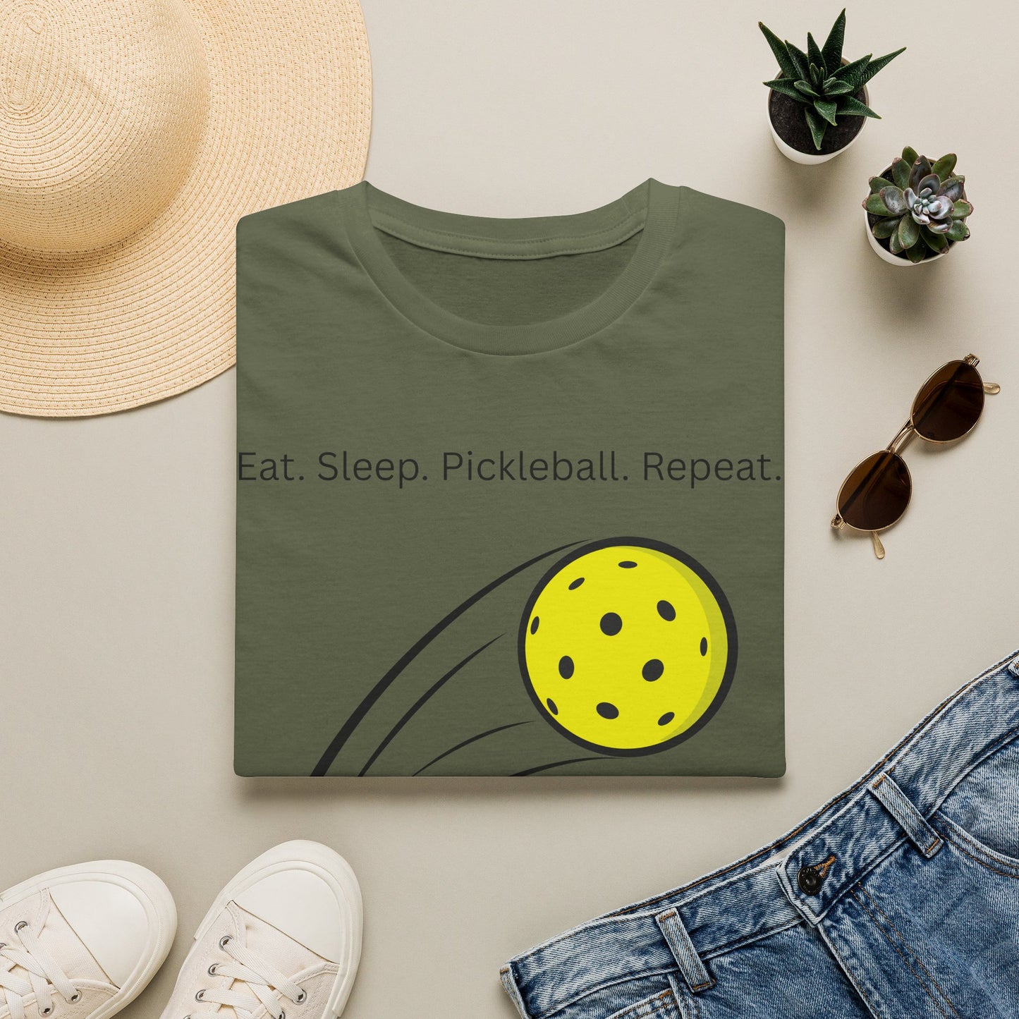 Eat. Sleep. Pickleball. Repeat. T-Shirt | Pickleball Ball Graphic Tee