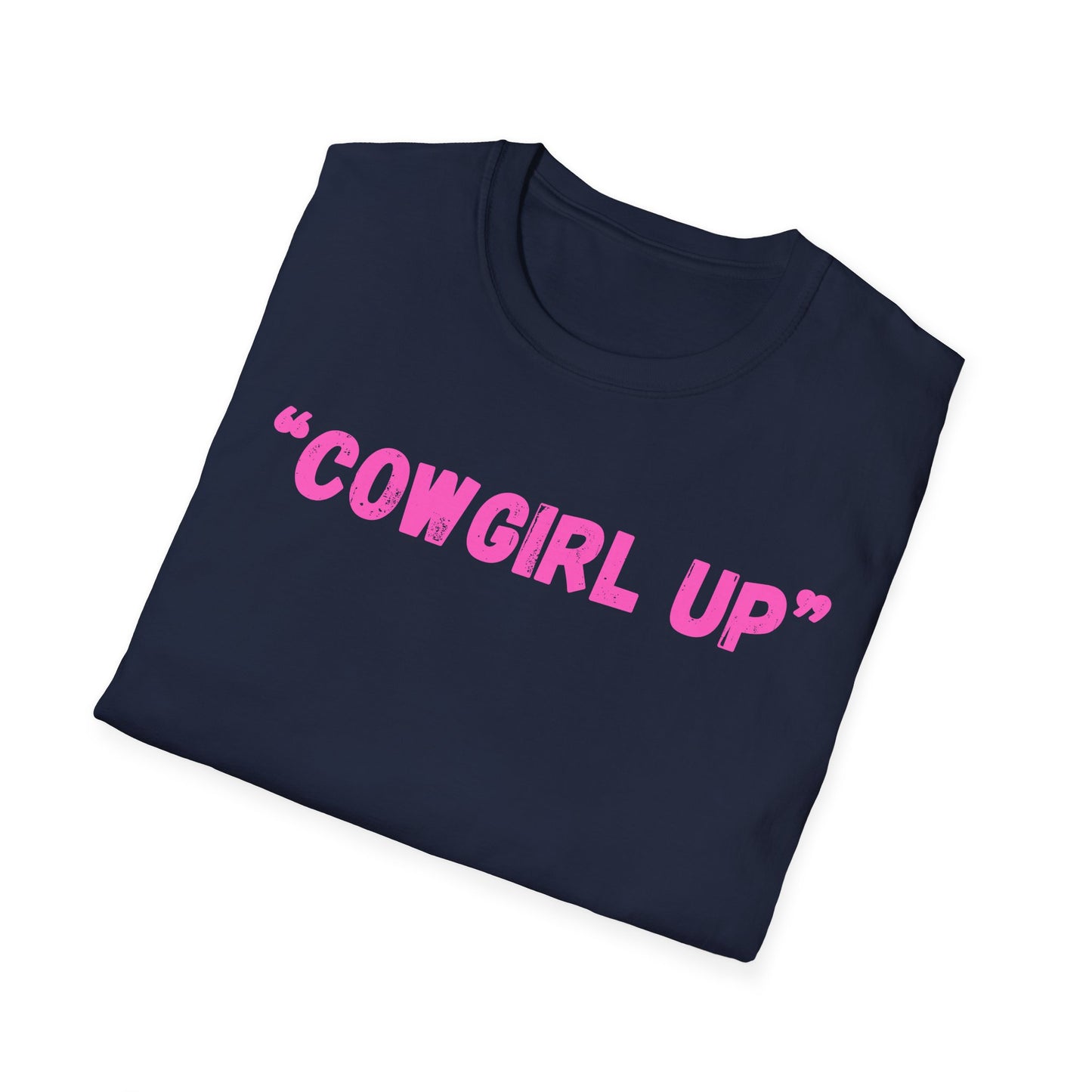 Cow girl up text T Shirt | Pink Western Typography Tee