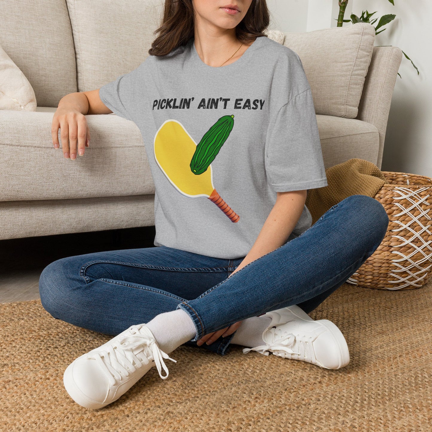 Picklin' Ain't Easy Pickleball Paddle T-Shirt | Funny Pickleball Shirt