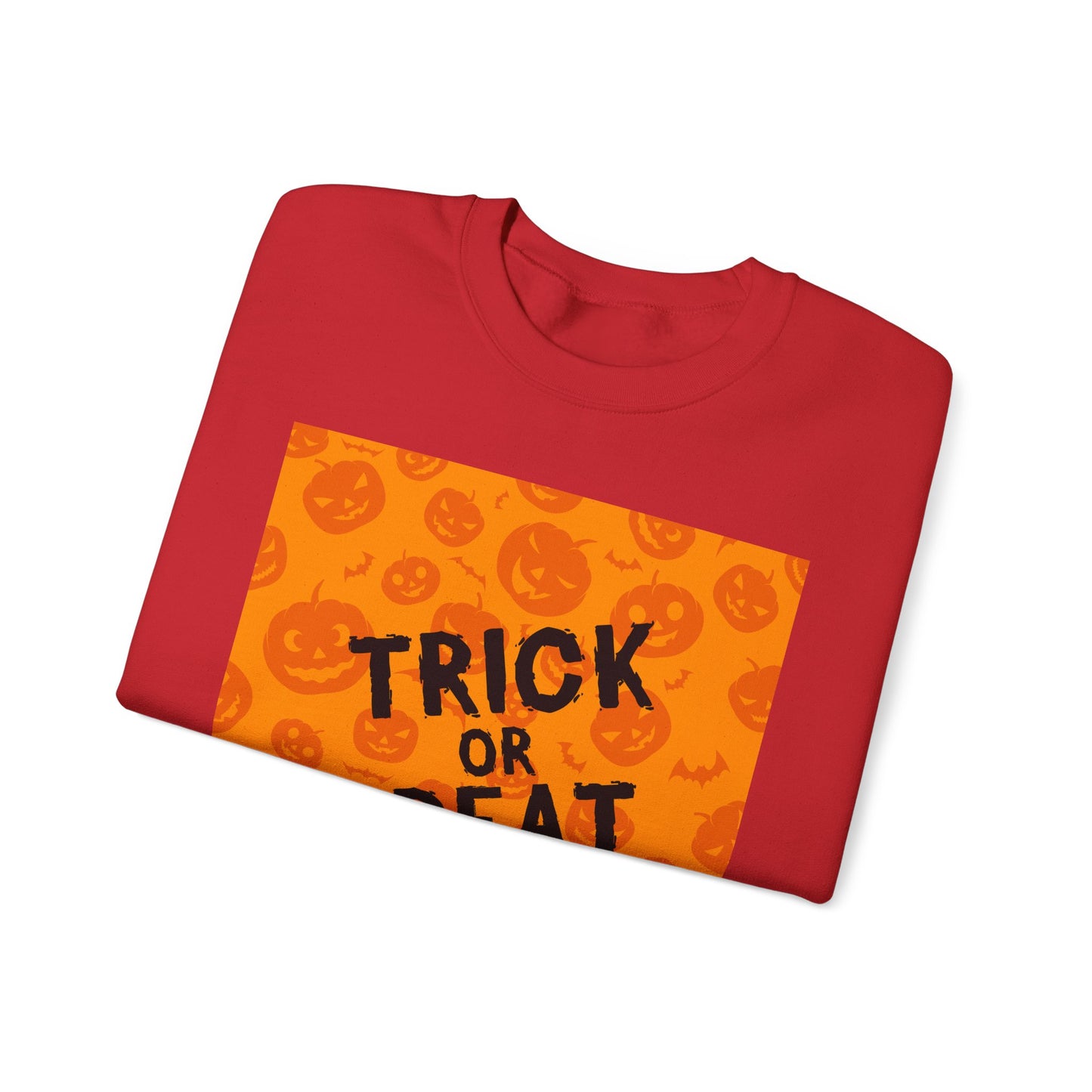 Halloween Trick or Treat Crewneck Sweatshirt, Cozy Fall Apparel, Unisex Sweater, Festive Halloween Sweater, Pumpkin Theme Sweatshirt