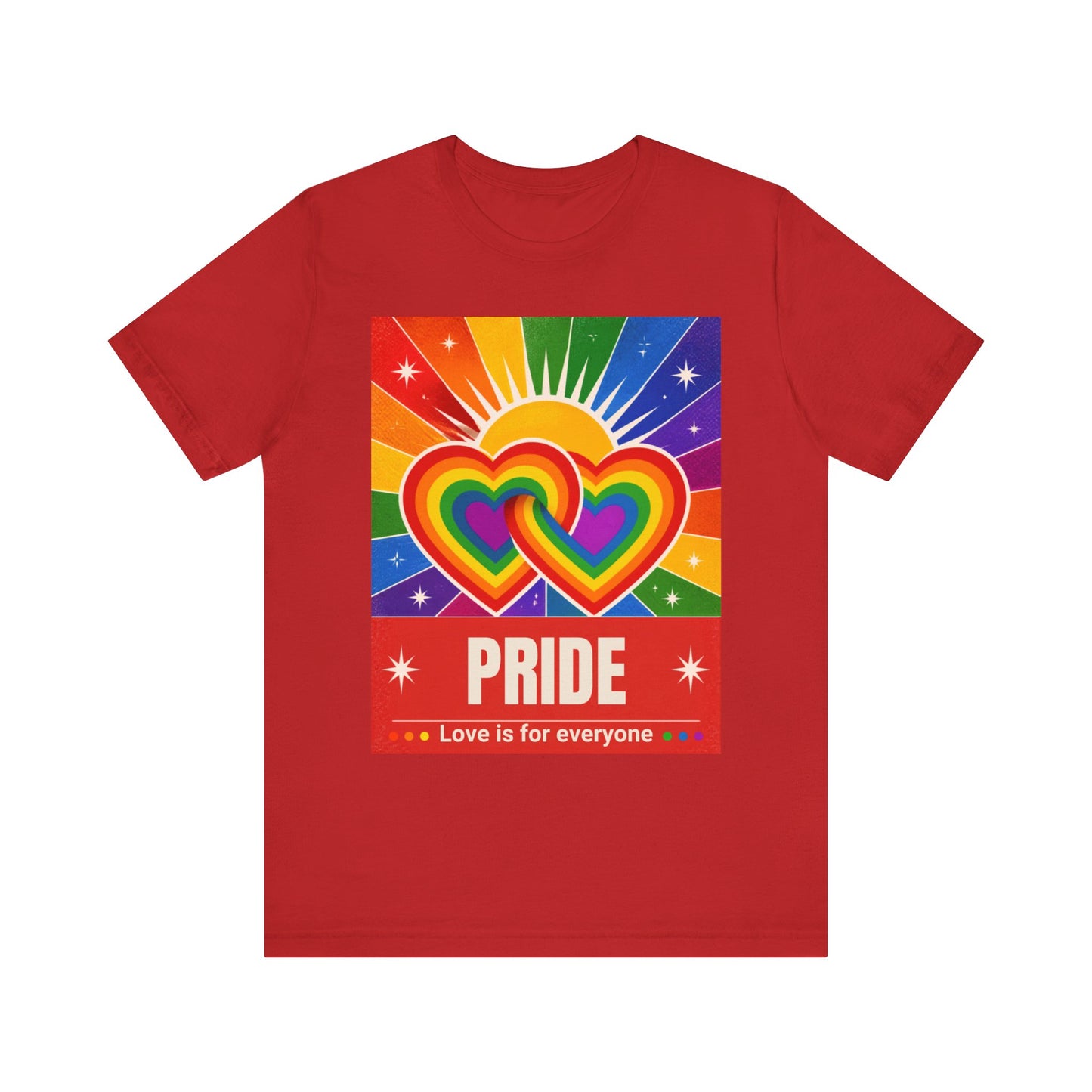 Rainbow Double Hearts Pride Tee | Love Is For Everyone