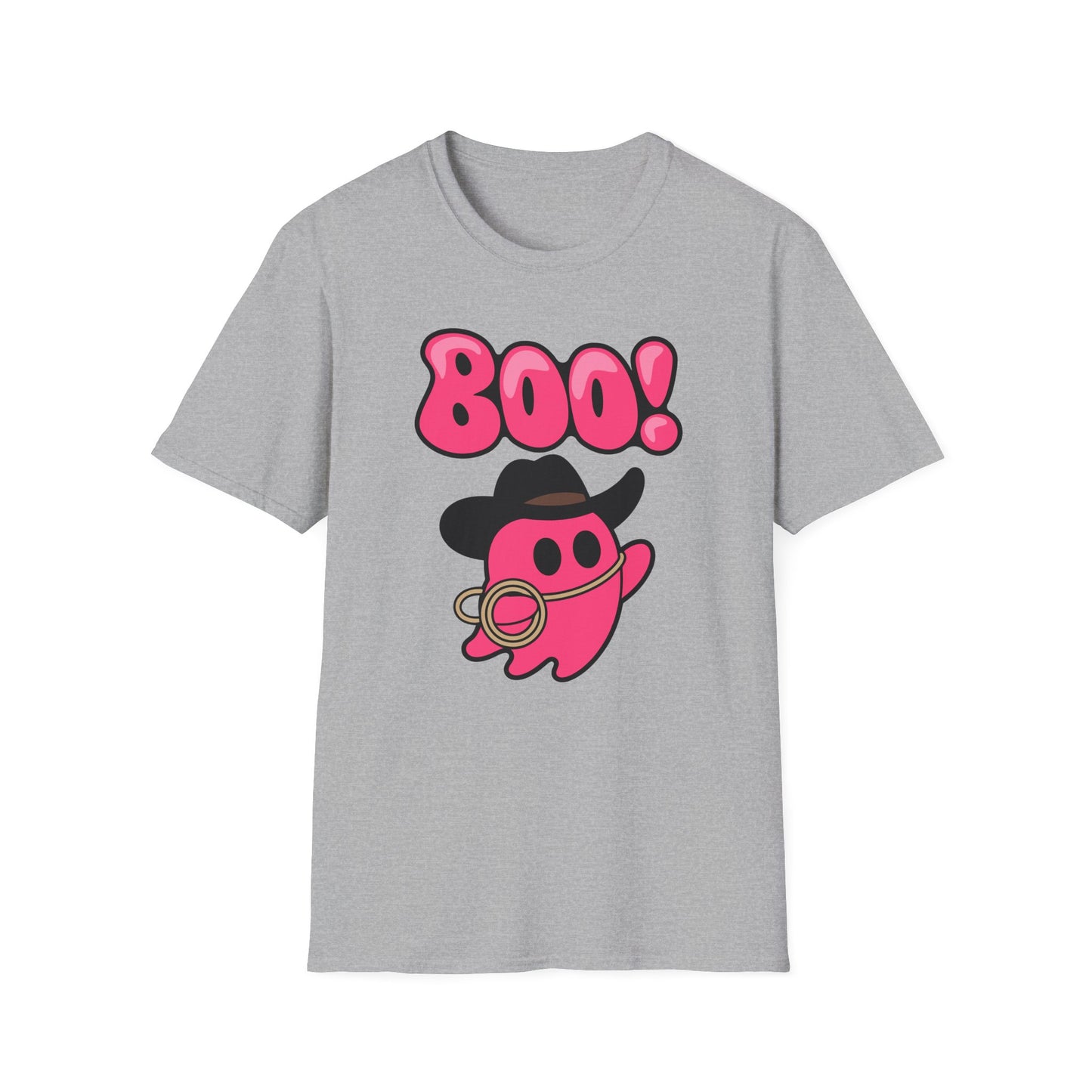 Cute Ghost Cowboy T-Shirt, Fun Graphic Tee, Unisex Halloween Apparel, Perfect Gift for Kids & Adults, Quirky Costume Tee