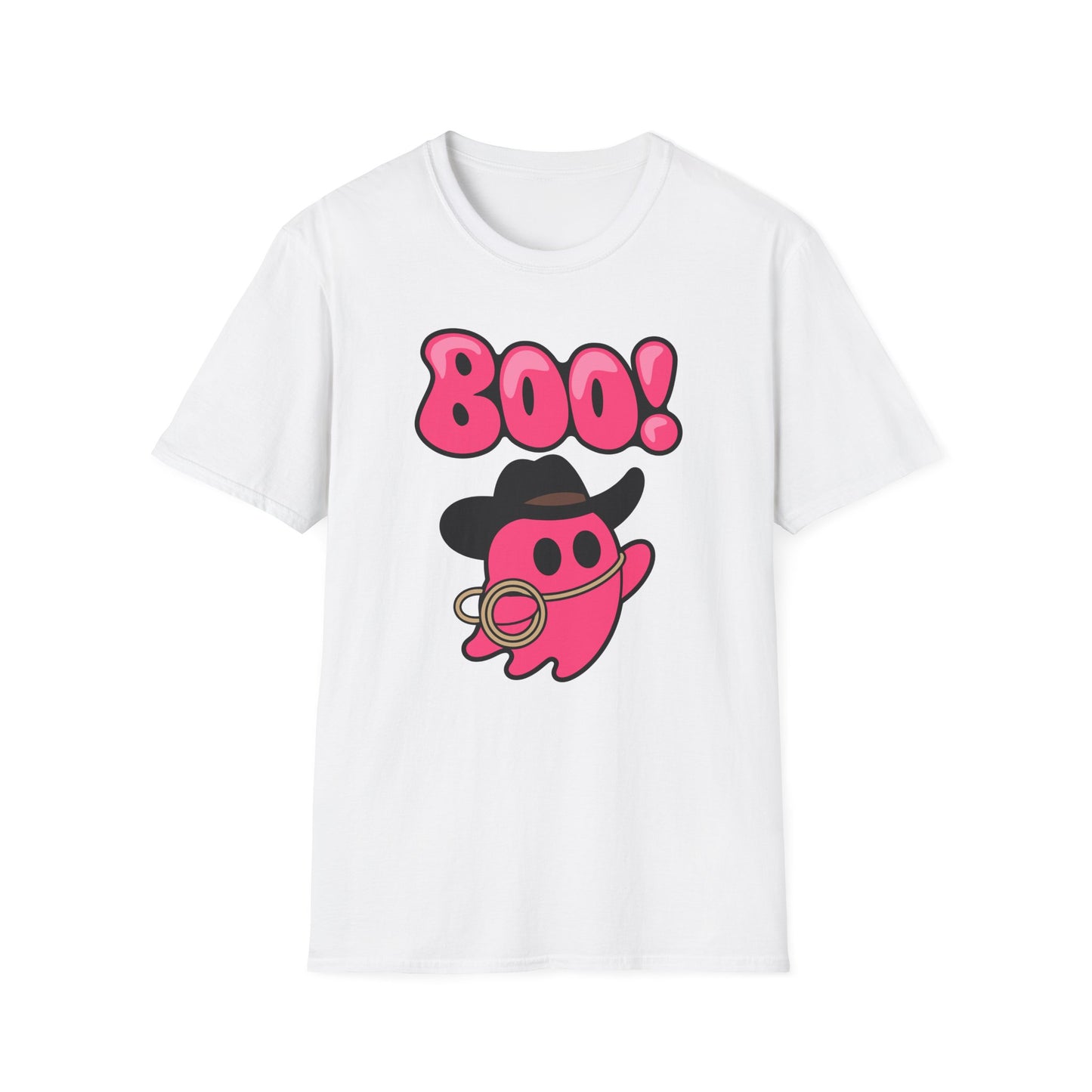 Cute Ghost Cowboy T-Shirt, Fun Graphic Tee, Unisex Halloween Apparel, Perfect Gift for Kids & Adults, Quirky Costume Tee