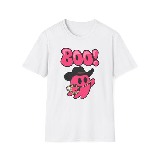 Cute Ghost Cowboy T-Shirt, Fun Graphic Tee, Unisex Halloween Apparel, Perfect Gift for Kids & Adults, Quirky Costume Tee