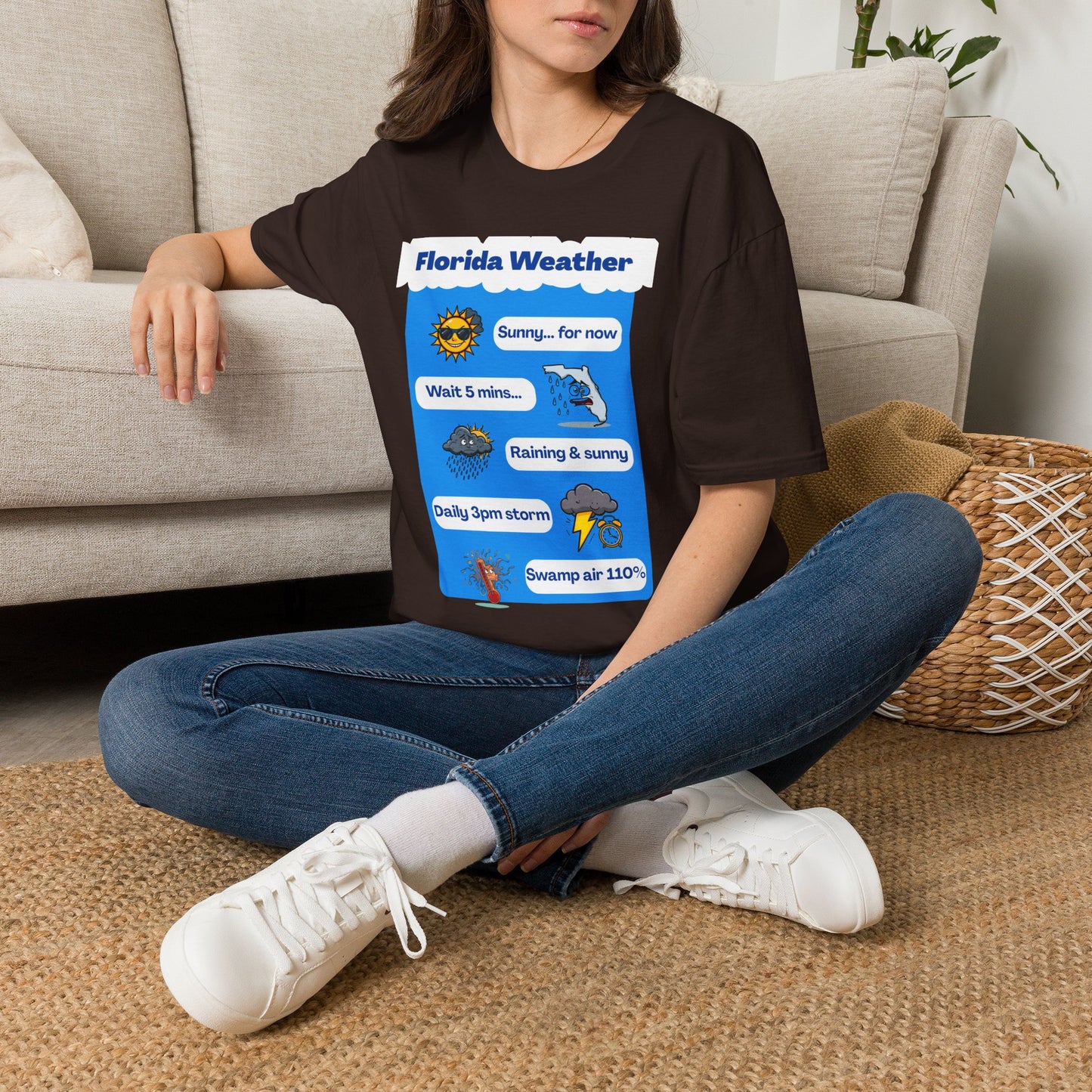 Florida Weather T-Shirt | Sunny... for now text graphic
