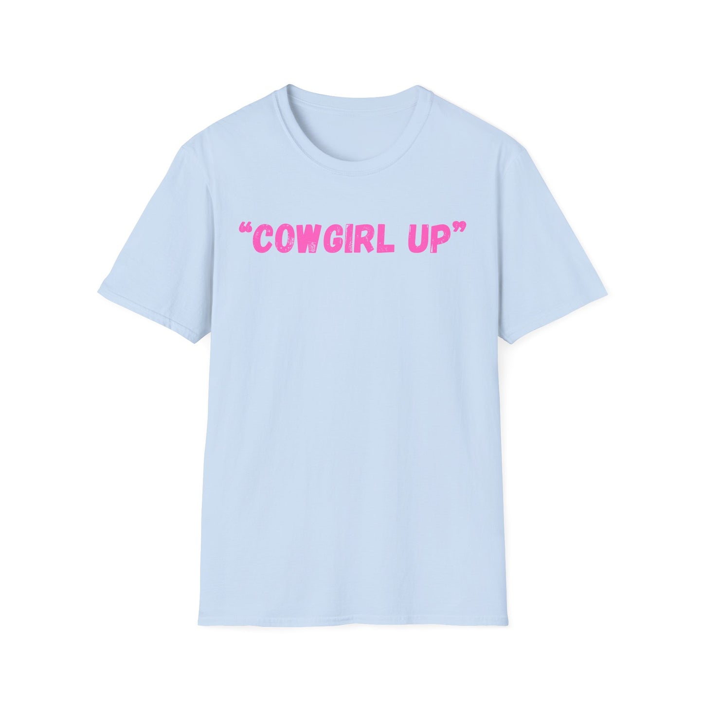 Cow girl up text T Shirt | Pink Western Typography Tee