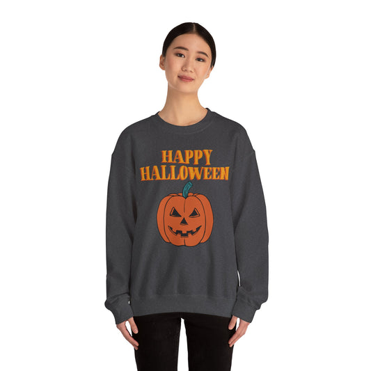 Halloween Pumpkin Sweatshirt, Cozy Fall Sweater, Unisex Crewneck, Spooky Season Apparel, Halloween Gift, Casual October Fashion
